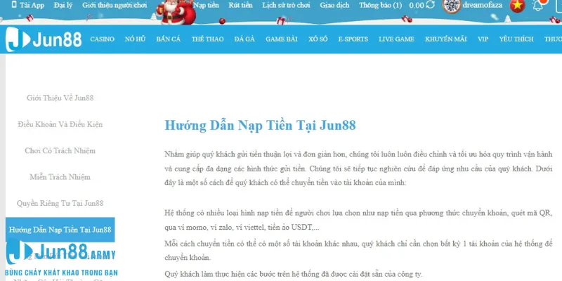 Nạp tiền ở Jun88 không hề phức tạp