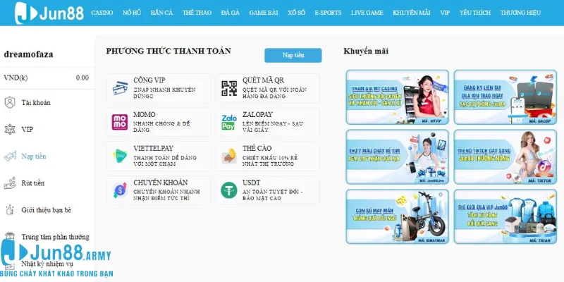 Tiến hành chọn phương thức mình muốn