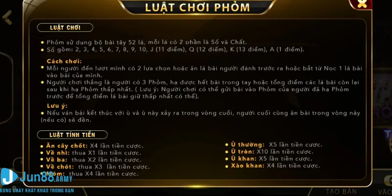 Ghi nhớ các thuật ngữ hay gặp trong Phỏm