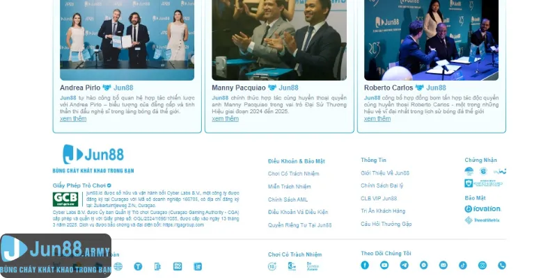 Jun88 là sân chơi có công nhận từ cơ quan uy tín